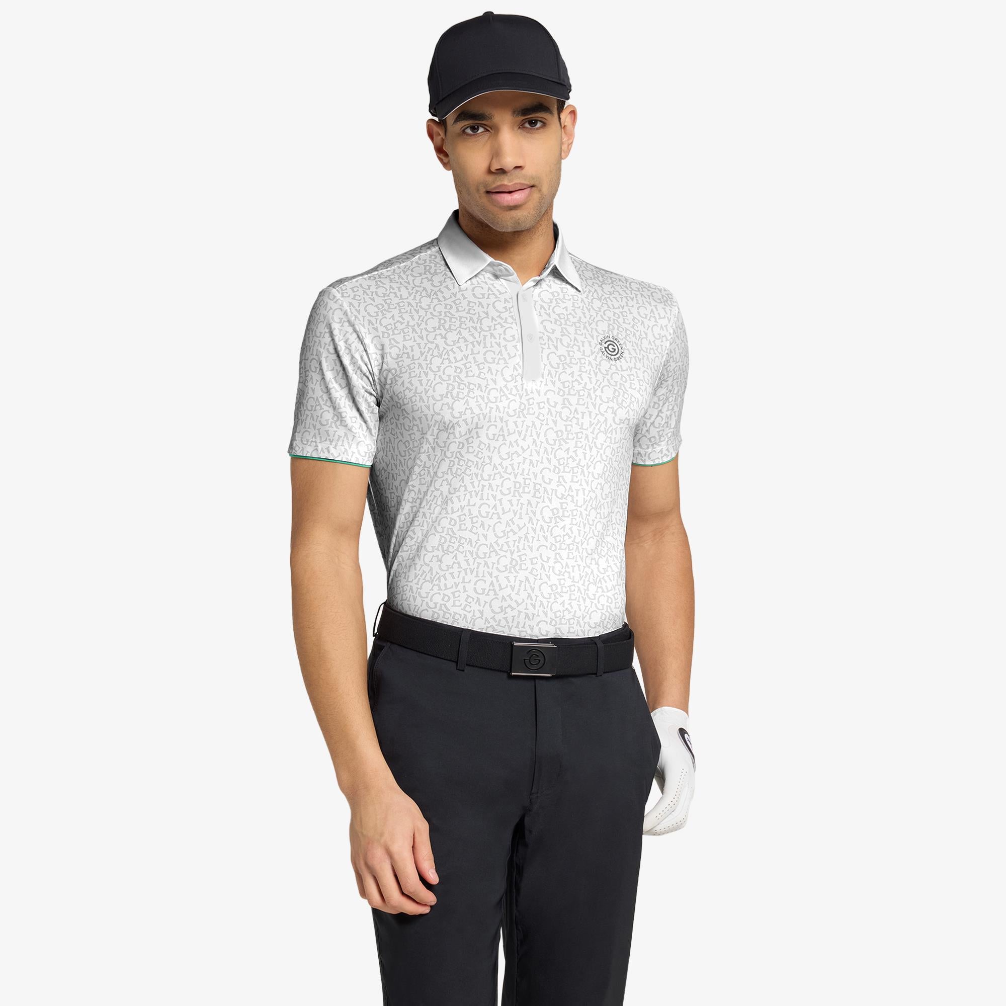 Galvin Green Milton Ventil8+ Mens Golf Polo Shirt White/Golf Green